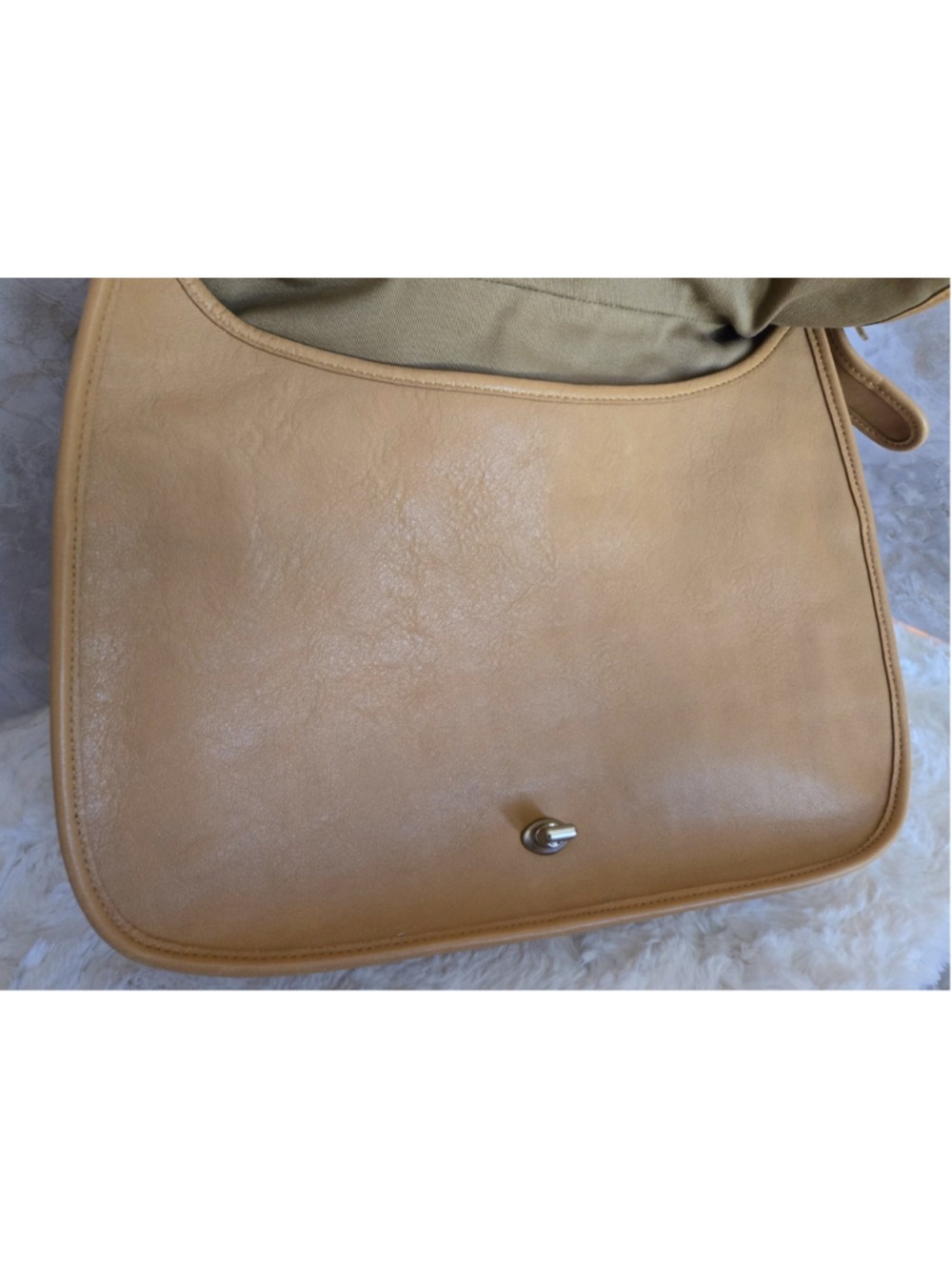 Coach Legacy Crescent 9718 Purse Tan Leather Flap Crossbody Shoulder Bag Vintage - Picture 7 of 12